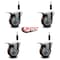 Service Caster 4'' Maroon Poly Swivel 7/8'' Expanding Stem Caster Set Total Lock Brake, 4PK SCC-EXTTL20S414-PPUB-MRN-78-4 - alternate 3
